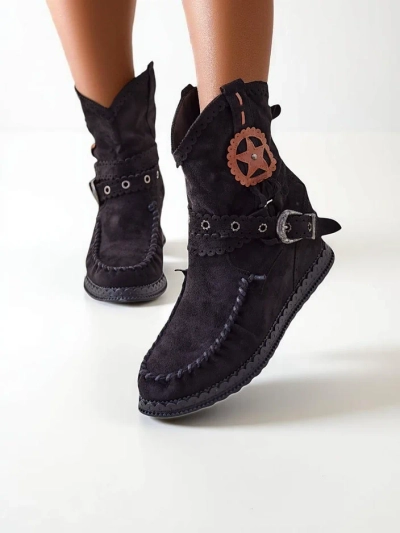 Bottines Royalfashion pour femmes sur un petit talon compensé Indianas
