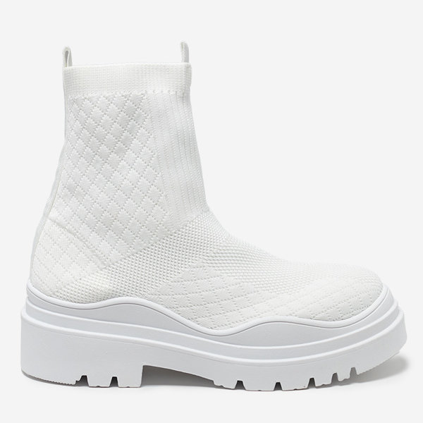 OUTLET Bottines blanches pour femmes à talon plat Seritis - Footwear