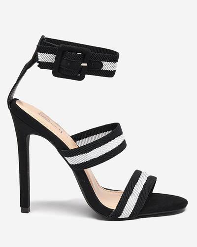 OUTLET Sandales noires pour femme à talon haut Miso-Shoes