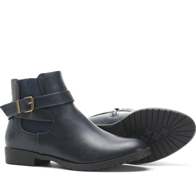 OUTLET Boots bleu marine à boucle - Chaussures