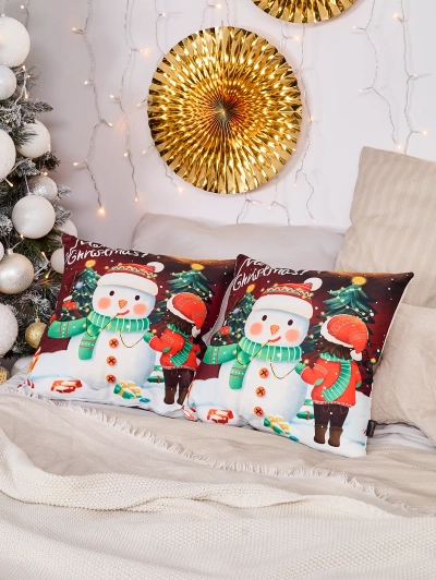 Royalfashion Housse de coussin décorative de Noël