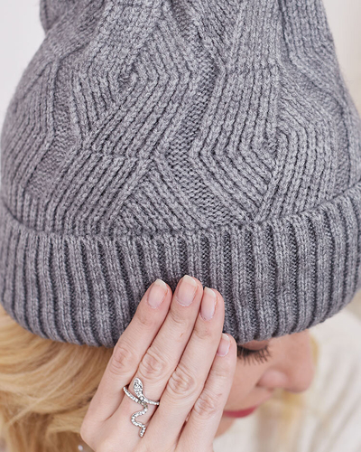 Bonnet isolé pour femme avec pompon en écru - Accessoires