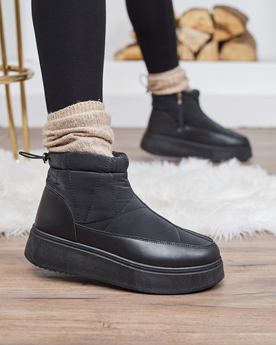 Royalfashion Bottes de neige pour femme de couleur noire Fopinia