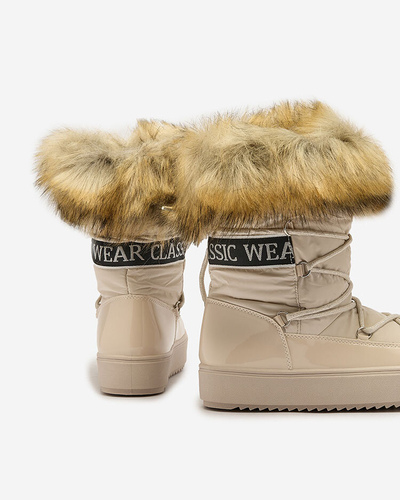 Royalfashion Beige slip-on boots a'la snow boots for women Gomllo