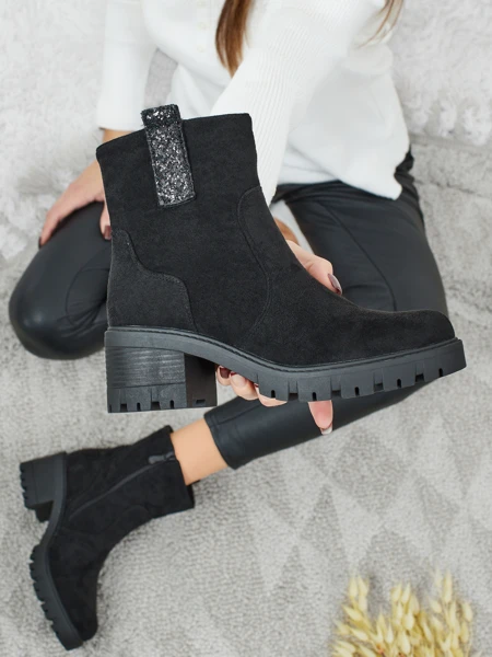 Bottines femme en éco-daim à talon bloc Maelis