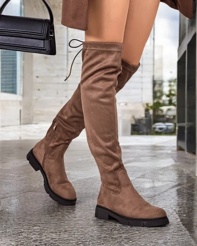 Royalfashion Bottes au genou pour femmes Robus