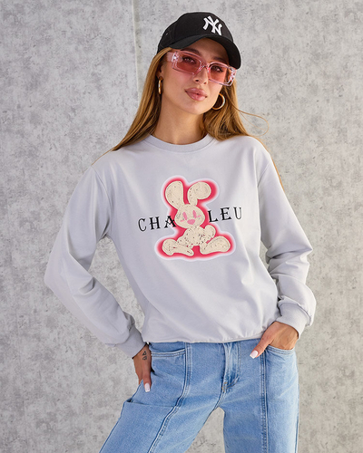 Royalfashion Sweat-shirt en coton à imprimé fin pour femme