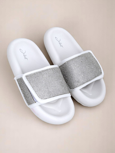 Royalfashion Claquettes plates pour femmes Sparkle Step