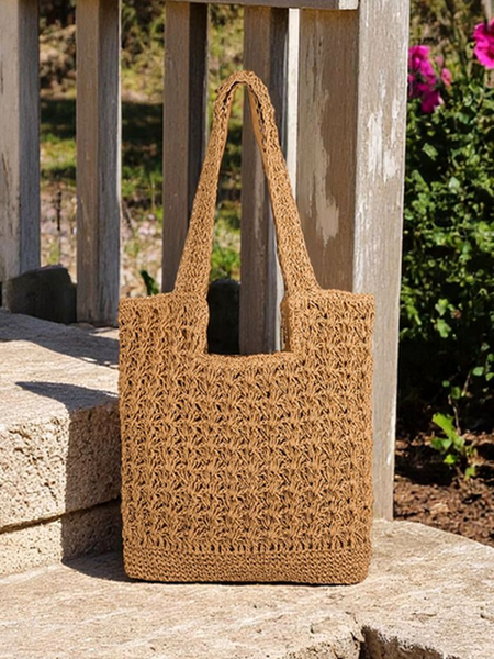 Royalfashion Grand sac à main en paille pour femmes Sunny Straw