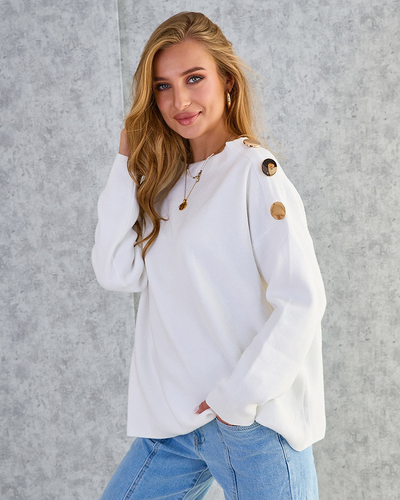 Royalfashion Pull fin pour femme avec décorations sur les épaules