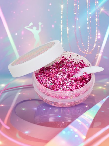 Gel pailleté pour la décoration du visage couleur rose