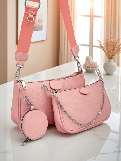 Torebka damska Amara Rosa – różowa listonoszka z ekoskóry z łańcuszkiem