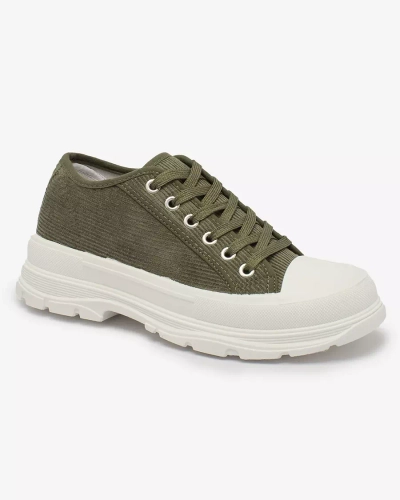 Royalfashion Green Baskets à plateforme pour femme Spollero