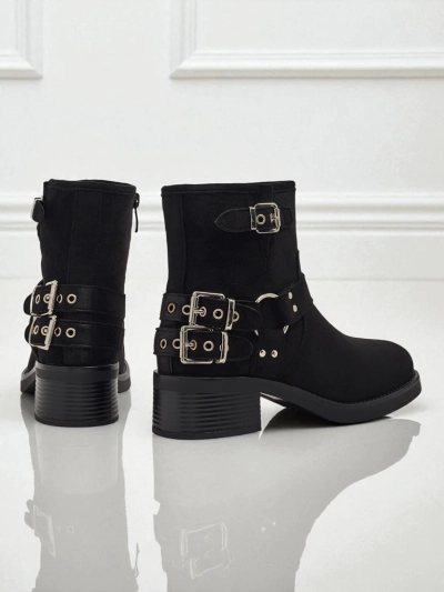 Bottines pour femmes en daim écologique avec boucles Valtos