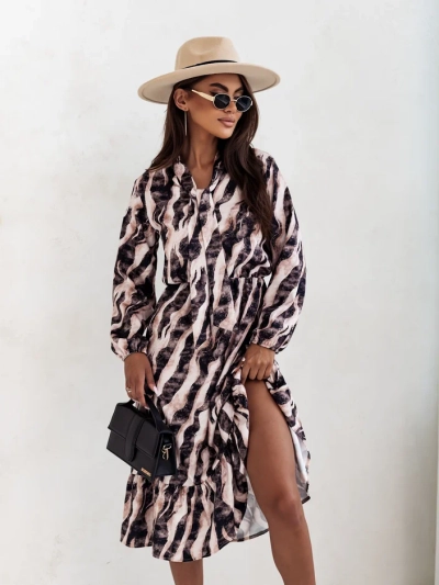 Robe midi Royalfashion pour femmes avec imprimé