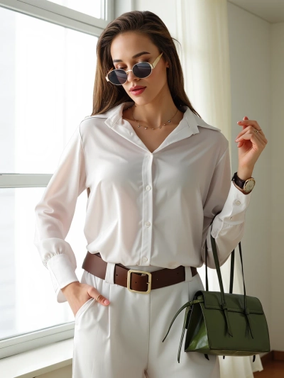 Chemise Royalfashion pour femmes semblable à du satin
