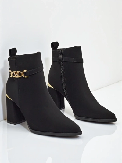 Bottines femme éco suède à talon bloc Ostirena