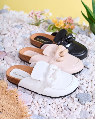 Royalfashion Tongs beige femme a'la mocassins Doleqi