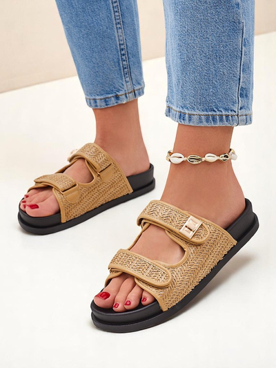 Sandales Royalfashion à enfiler pour femmes avec tresse Delibeli