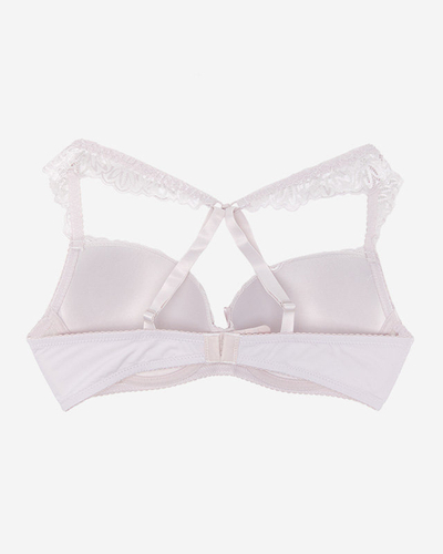 Soutien-gorge femme avec dentelle de couleur gris clair - Sous-vêtements