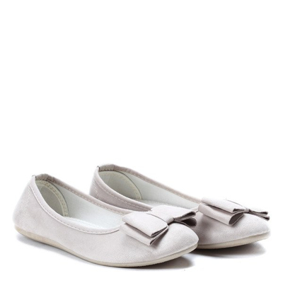 Beżowe baleriny z kokardą Wake Me Up- Obuwie