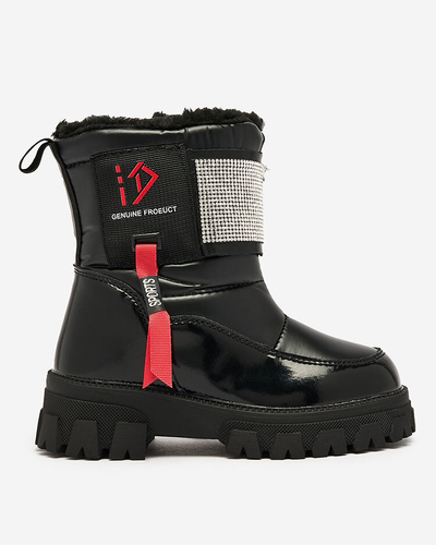 Royalfashion Noir chaussures enfants a'la bottes de neige Fesifa
