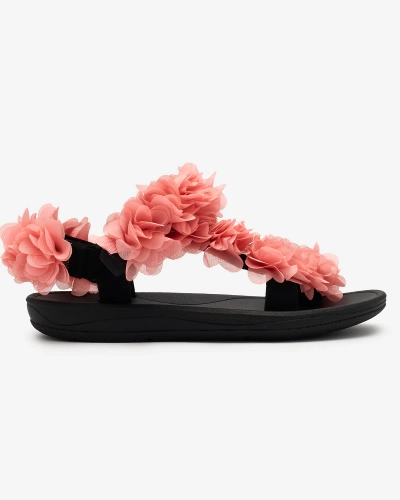 Royalfashion Sandales femmes corail avec fleurs Alferroy