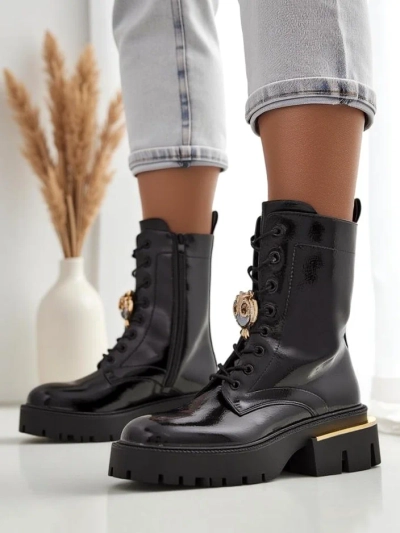 Bottines de travail en cuir verni pour femmes Tesiolle