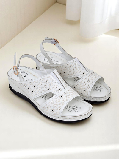 Royalfashion Sandales pour femmes à petit talon compensé Chic et Confort