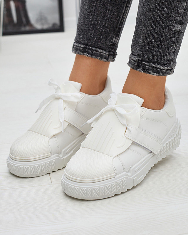 OUTLET Chaussures de sport blanches pour femmes avec empiècements en caoutchouc Inika - Footwear