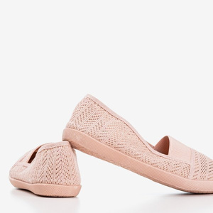 Ballerines femme rose clair avec bordure en dentelle Francis - Chaussures