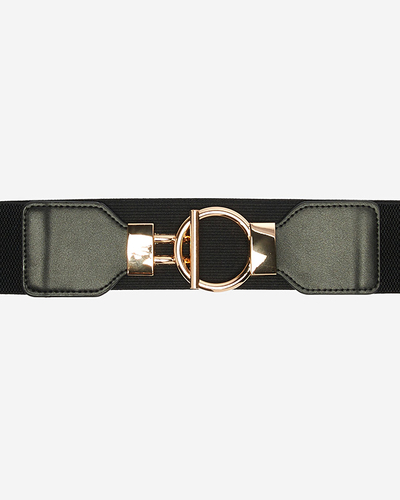 Ceinture élastique avec grande boucle en or noir - Accessoires