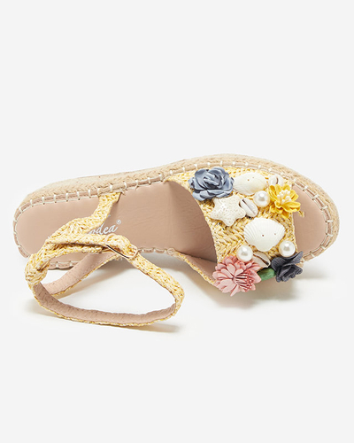 OUTLET Sandales pour femmes jaunes à bande décorée Soramis - Footwear