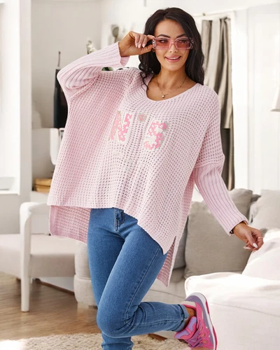 Pull en acrylique pour femmes Royalfashion avec imprimés