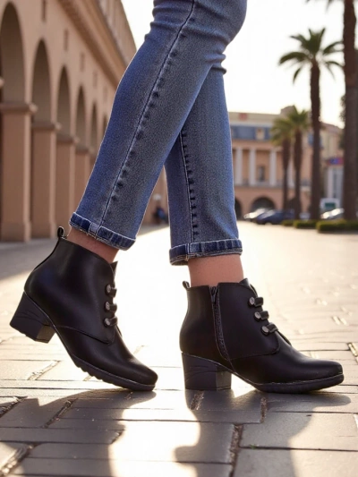 Bottines Royalfashion pour femme à talon bas Lolifol