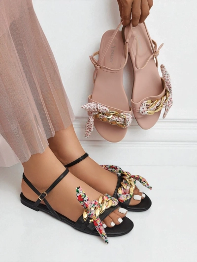 Royalfashion Sandales plates pour femmes BareLuxe