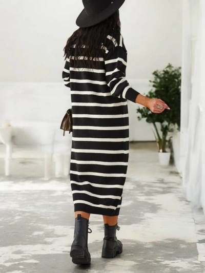 Robe pull longue à rayures pour femme Royalfashion
