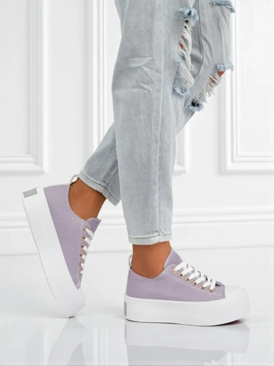 Baskets violettes pour femmes Callista sur plateforme – été/automne, talon plat