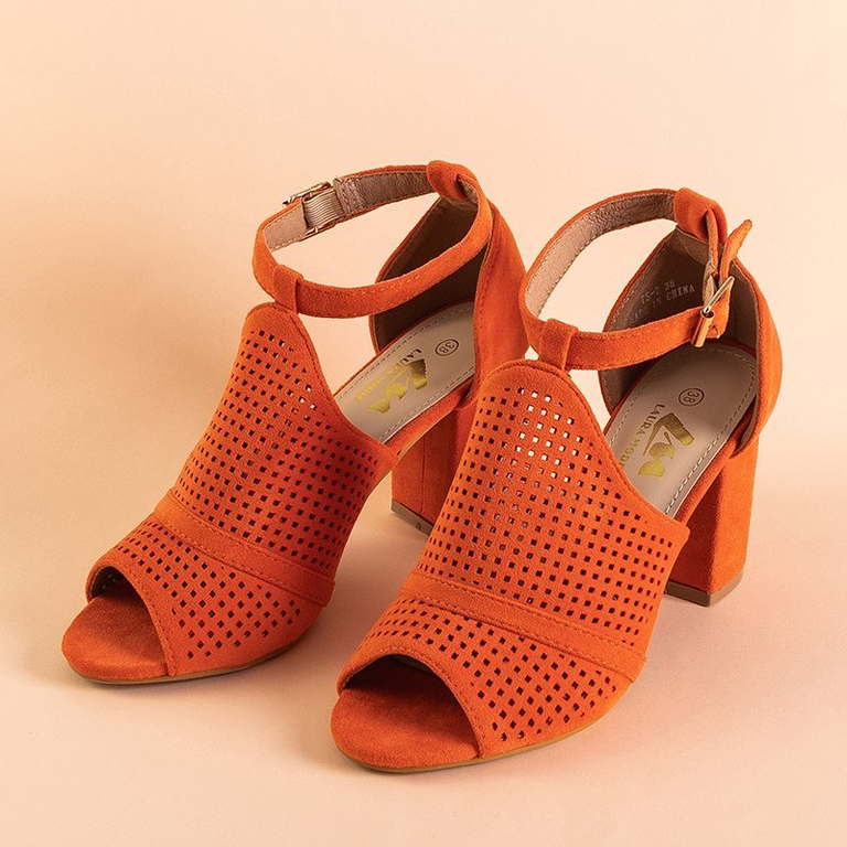 OUTLET Sandales ajourées femme orange sur le poteau Alesha - Footwear