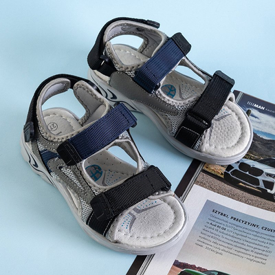 Sandales turbo velcro gris pour garçon - Chaussures