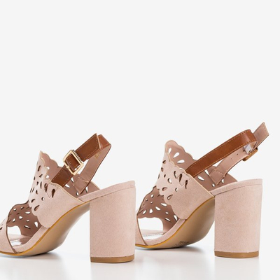 Sandales pour femmes beiges sur le poteau Taba - Chaussures 1
