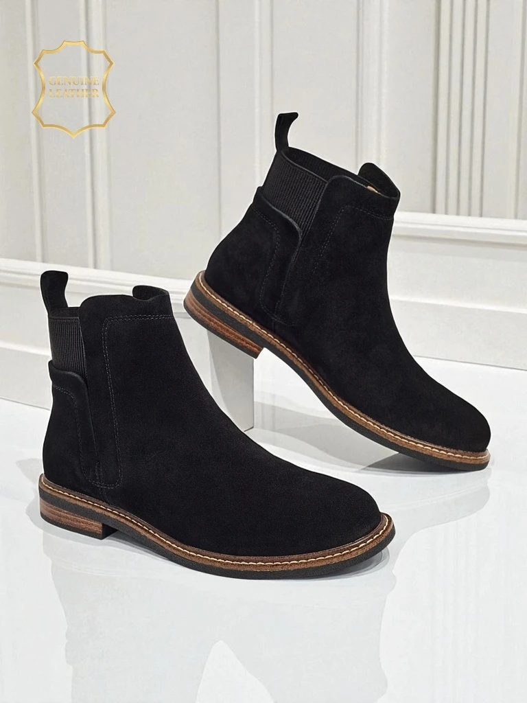 Bottines Noires Ariston en Cuir et Daim