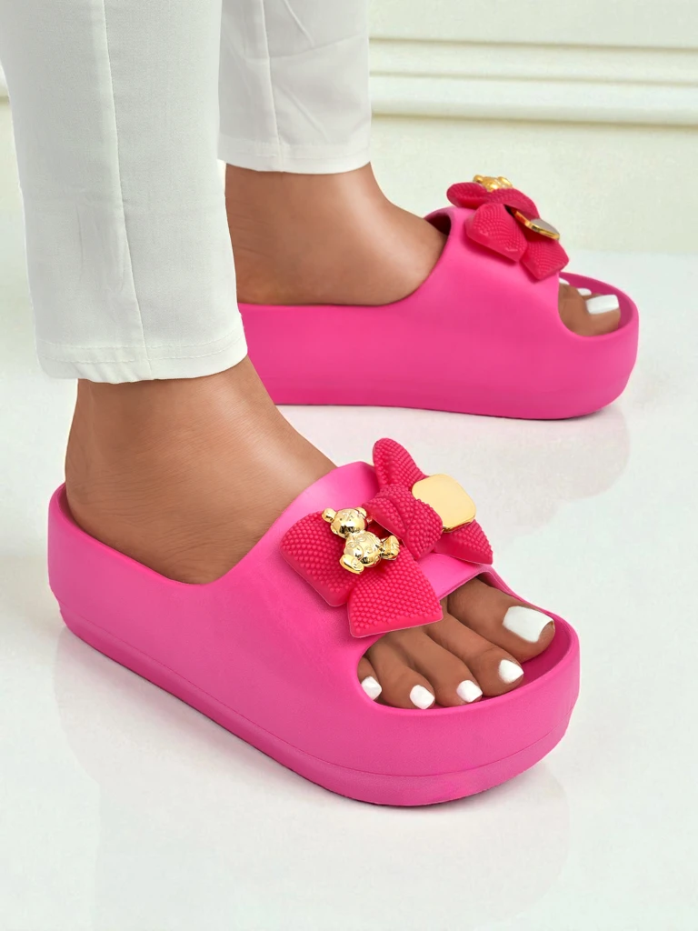 Tongs en caoutchouc pour femmes Royalfashion avec nœud décoratif Alday