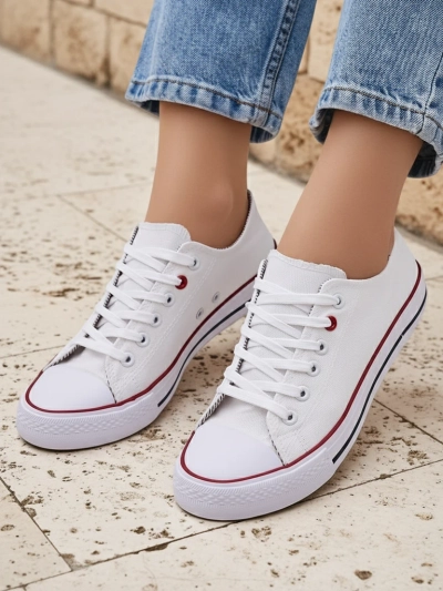 Aurelia Bianca – Baskets blanches classiques pour femmes à semelle plate