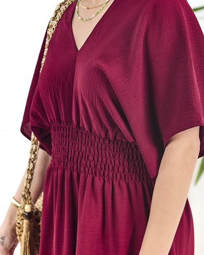 Robe midi marron pour femme TAILLE PLUS- Vêtements