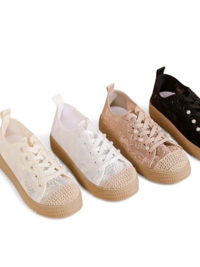 Baskets en dentelle pour femmes Royalfashion avec sequins Nille