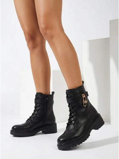 Bottines Élégantes en Cuir Noir pour Femmes Luna pour l'Automne