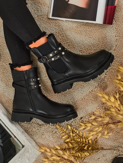 Bottines montantes pour femmes en cuir écologique Pearl Mist