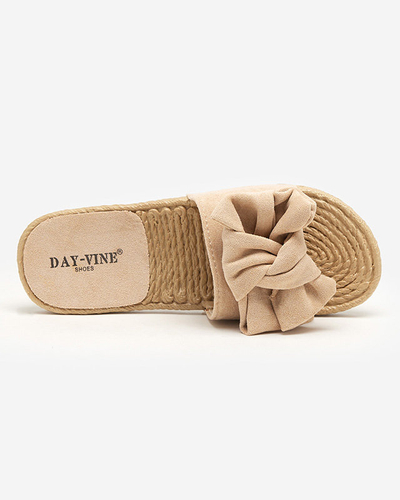 OUTLET Chaussons beiges pour femme avec nœud Terina - Footwear