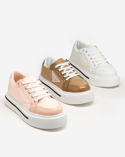 OUTLET Chaussures de sport marron clair pour femme sur semelle plus épaisse Rall-Shoes